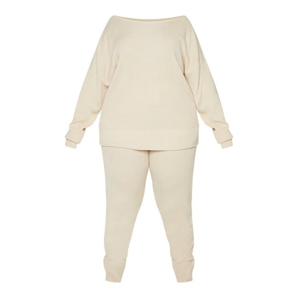 PrettyLittleThing Pants - Pretty Little Thing Stone Knitted Lounge Set​​​